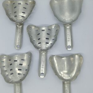 Kit com 5 Moldeiras para edêntulos superiores metal